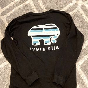 XS Black blue striped elephant ivory Ella long sleeve shirt